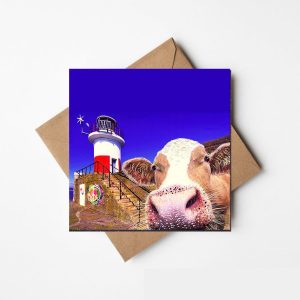 Udderly Cool Blue Selfie'@ East pier Lighthouse, Co. Wicklow- The Greeting Card